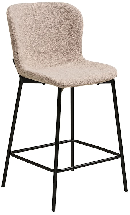Hoker tapicerowany Auralica w tkaninie boucle jasnobeżowy 