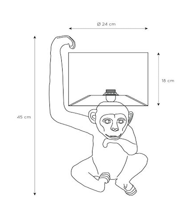 Lampa stołowa Chimp małpka złota  - zdjęcie 7