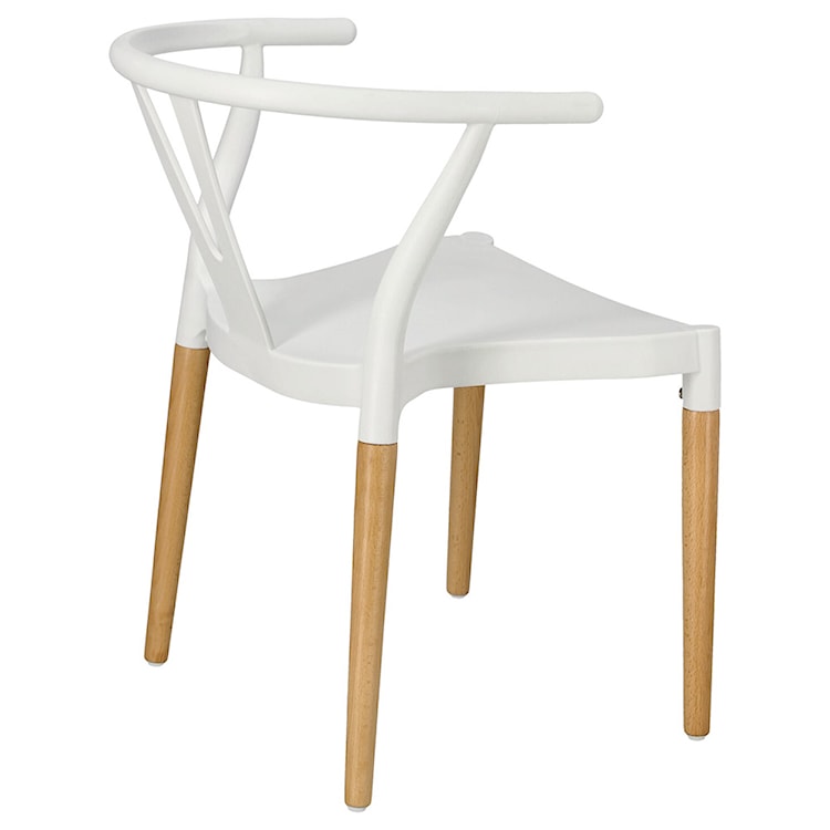 Krzesło z tworzywa Draak białe na drewnianych nogach  - zdjęcie 7