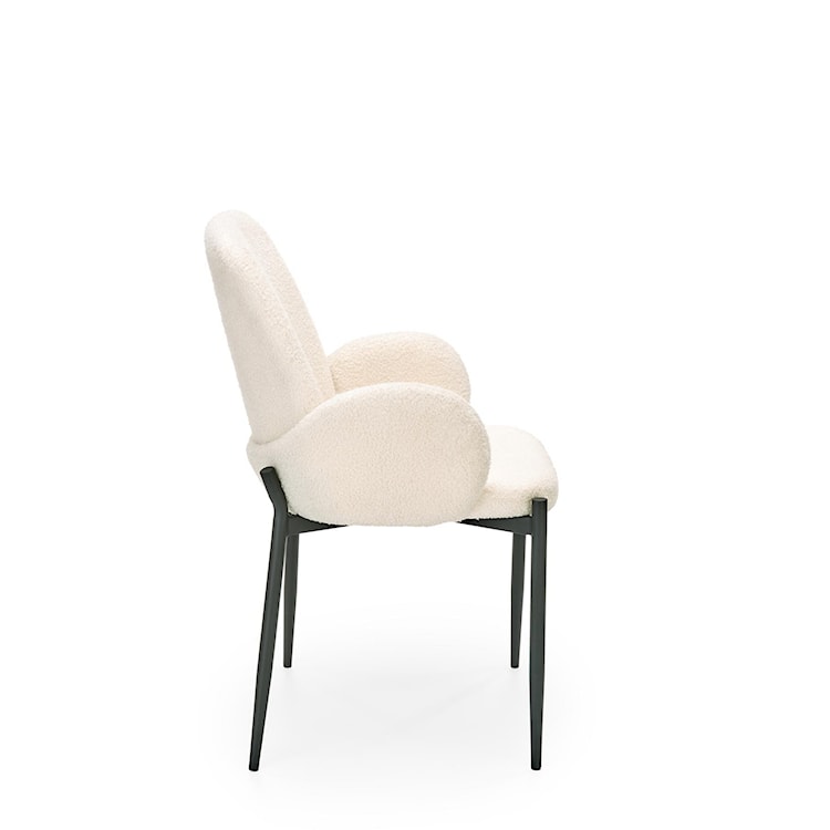 Krzesło tapicerowane Buxar kremowe - boucle  - zdjęcie 8