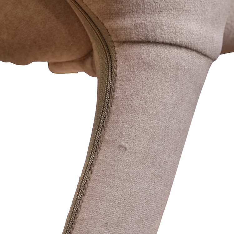 OUTLET Krzesło tapicerowane do jadalni Marizes w tkaninie łatwoczyszczącej kremowy welur  - zdjęcie 19