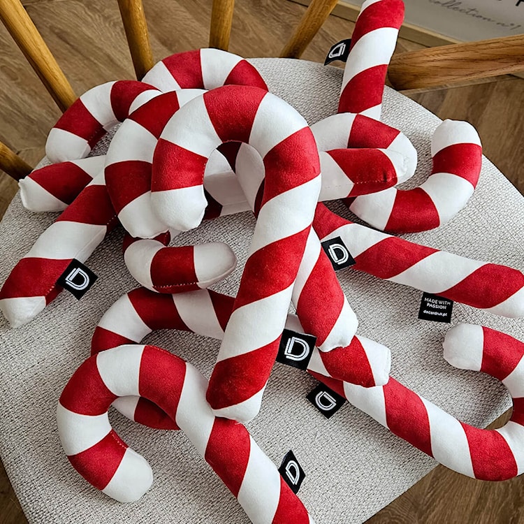Poduszka XMAS 24 cm czerwona laska cukrowa  - zdjęcie 4