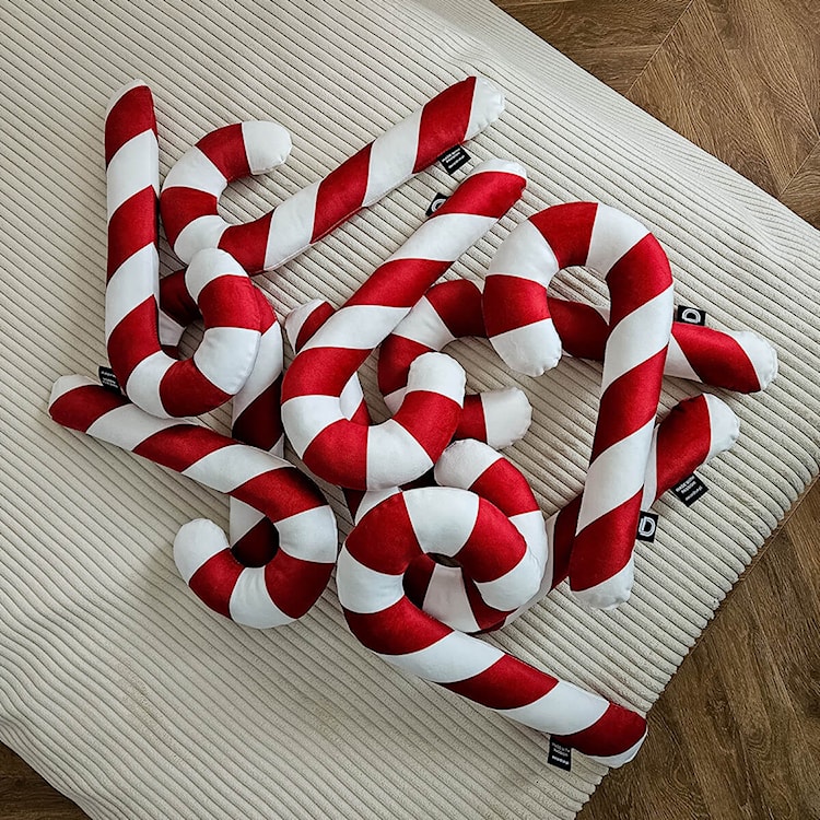 Poduszka XMAS 34 cm czerwona laska cukrowa  - zdjęcie 3