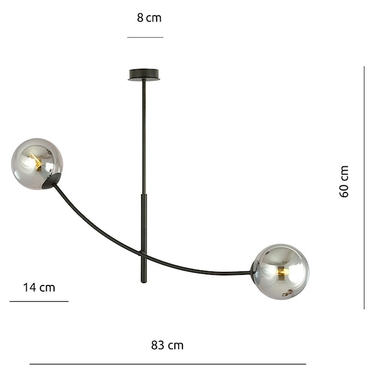 Lampa sufitowa Hunter czarna z grafitowymi kloszami x2  - zdjęcie 6