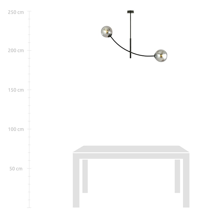 Lampa sufitowa Hunter czarna z grafitowymi kloszami x2  - zdjęcie 7