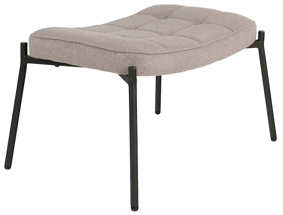 Fotel wypoczynkowy z podnóżkiem uszak Glaber pikowany beżowo-szary na czarnych nóżkach  - zdjęcie 4