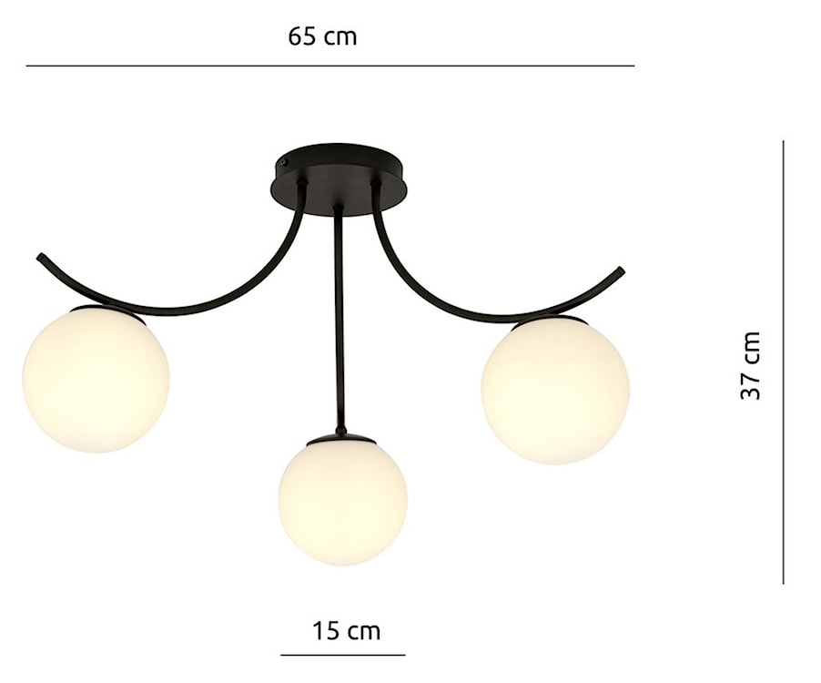 Lampa sufitowa Bassony czarna/biała x3  - zdjęcie 6