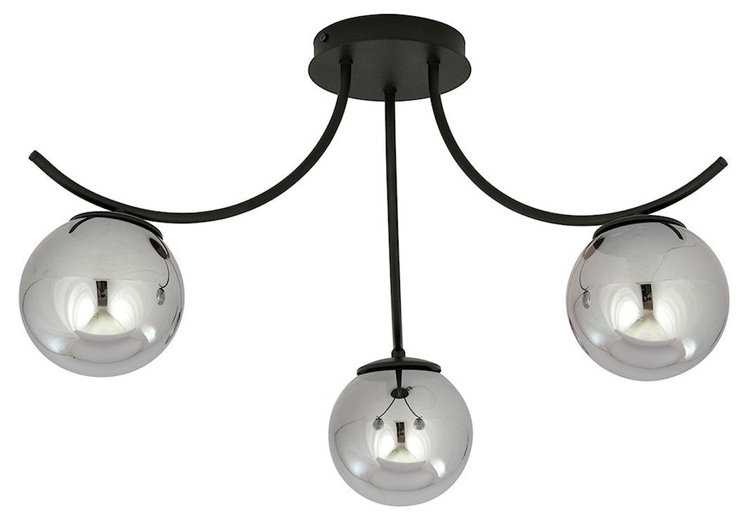 Lampa sufitowa Bassony czarna/grafitowa x3 