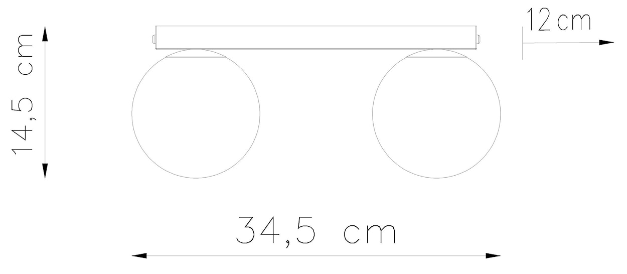 Plafon Crosians 34,5x14,5 cm x2 biały  - zdjęcie 4