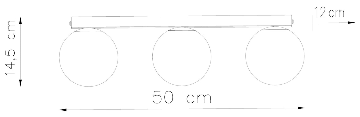 Plafon Crosians 50x14,5 cm x3 biały  - zdjęcie 5