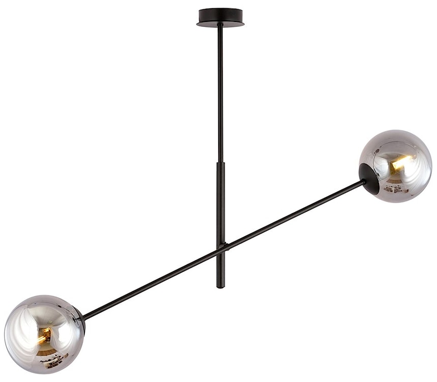 Lampa sufitowa Linear czarna z grafitowymi kloszami x2  - zdjęcie 4