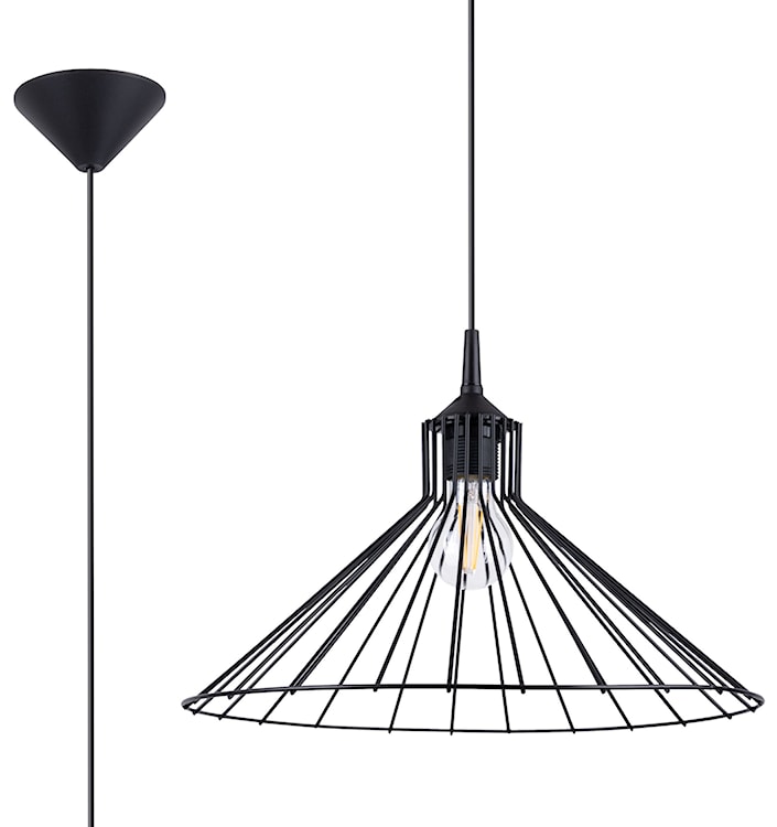 Lampa wisząca Yallane średnica 40 cm stalowa czarna 