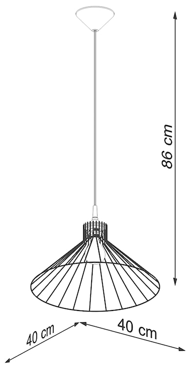 Lampa wisząca Yallane średnica 40 cm stalowa czarna  - zdjęcie 9