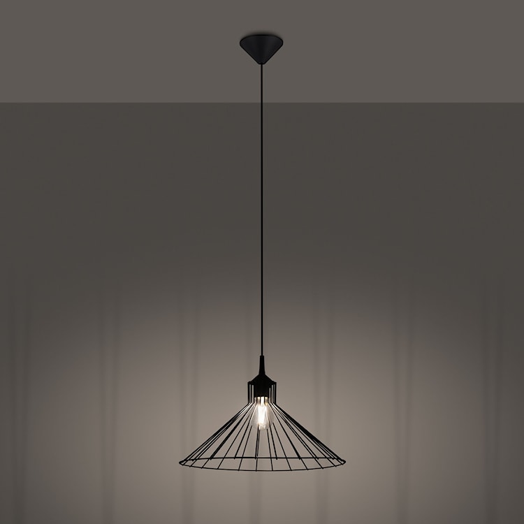 Lampa wisząca Yallane średnica 40 cm stalowa czarna  - zdjęcie 8