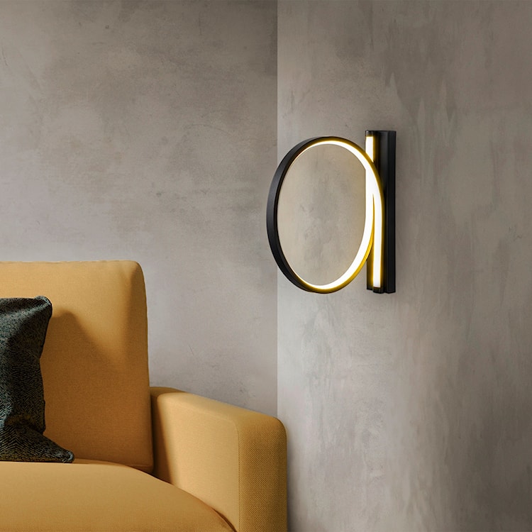 Lampa ścienna Soyally średnica 30 cm czarna  - zdjęcie 6