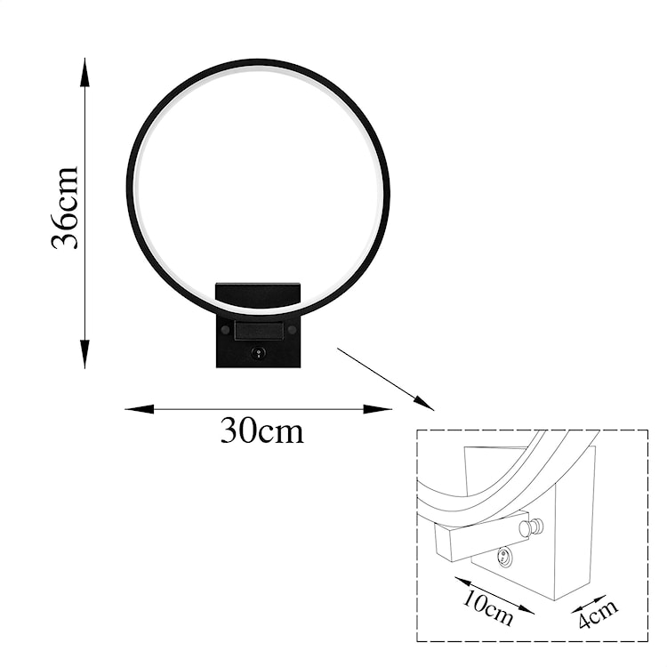 Lampa ścienna Soyally czarna  - zdjęcie 7