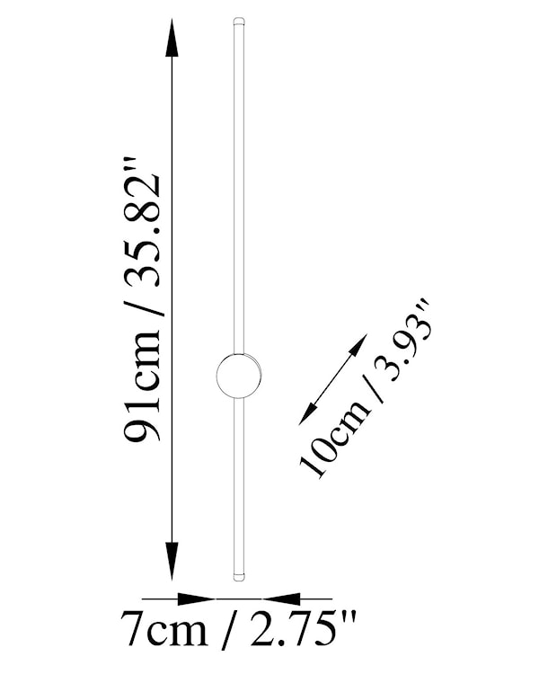 Lampa ścienna Walriefle 91 cm czarna  - zdjęcie 9