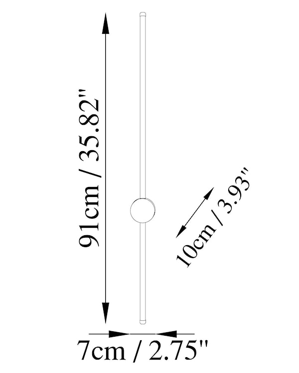 Lampa ścienna Walriefle 91 cm szara  - zdjęcie 9