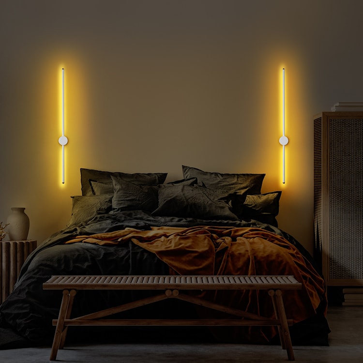 Lampa ścienna Walriefle 91 cm biała  - zdjęcie 4