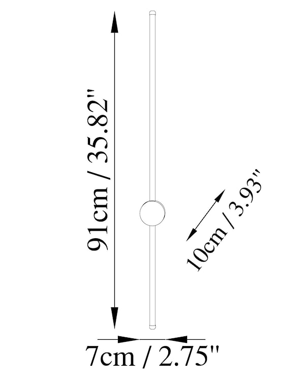 Lampa ścienna Walriefle 91 cm biała  - zdjęcie 6