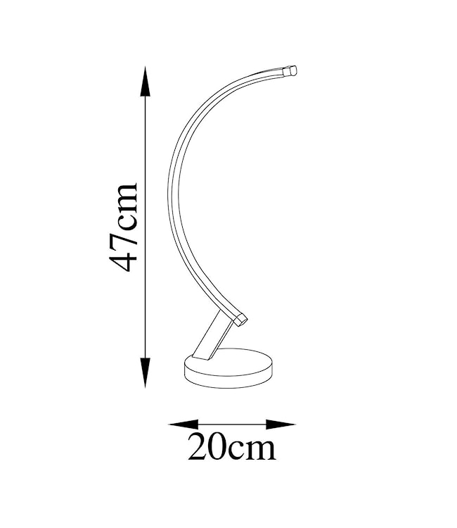 Lampka na biurko Basherts 47 cm czarna  - zdjęcie 10