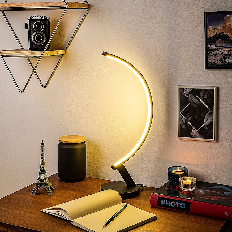 Lampka na biurko Basherts 47 cm czarna  - zdjęcie 5