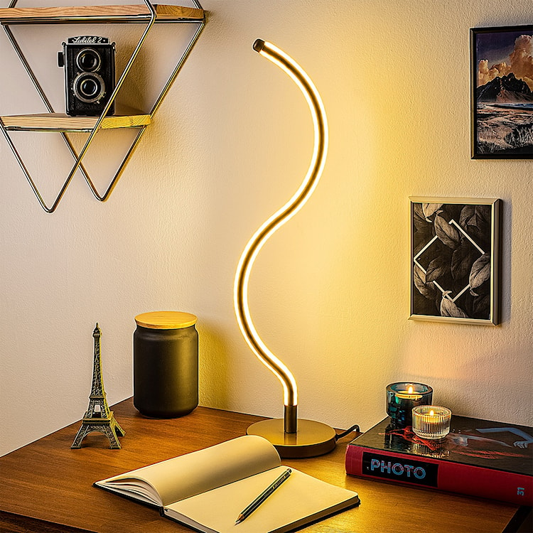 Lampka na biurko Hineting złota  - zdjęcie 2