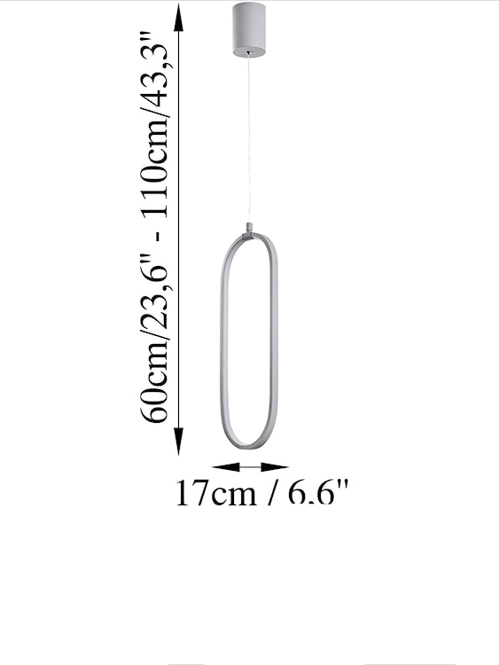 Lampa wisząca Diesartes szara  - zdjęcie 5