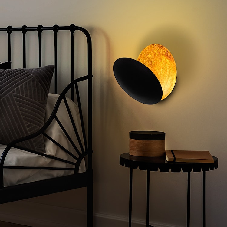 Lampa ścienna Graccolle z regulacją czarno-miedziana  - zdjęcie 2