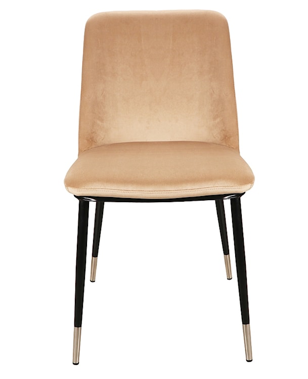 Krzesło tapicerowane Sionior beżowy velvet/ chromowane detale  - zdjęcie 2
