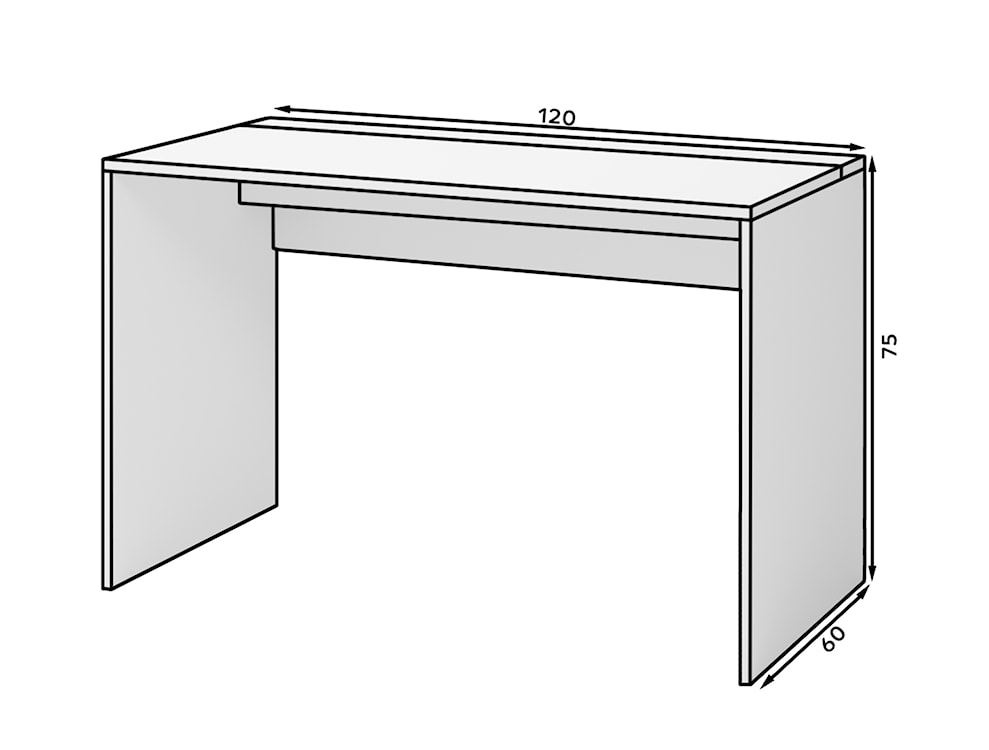 Biurko Repono 120cm ze schowkiem Czarne  - zdjęcie 8