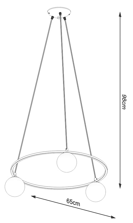 Lampa wisząca Crosians średnica 65 cm x3 czarna  - zdjęcie 9