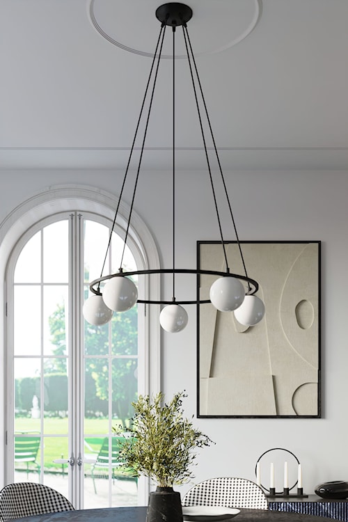 Lampa wisząca Crosians średnica 65 cm x3 czarna  - zdjęcie 2