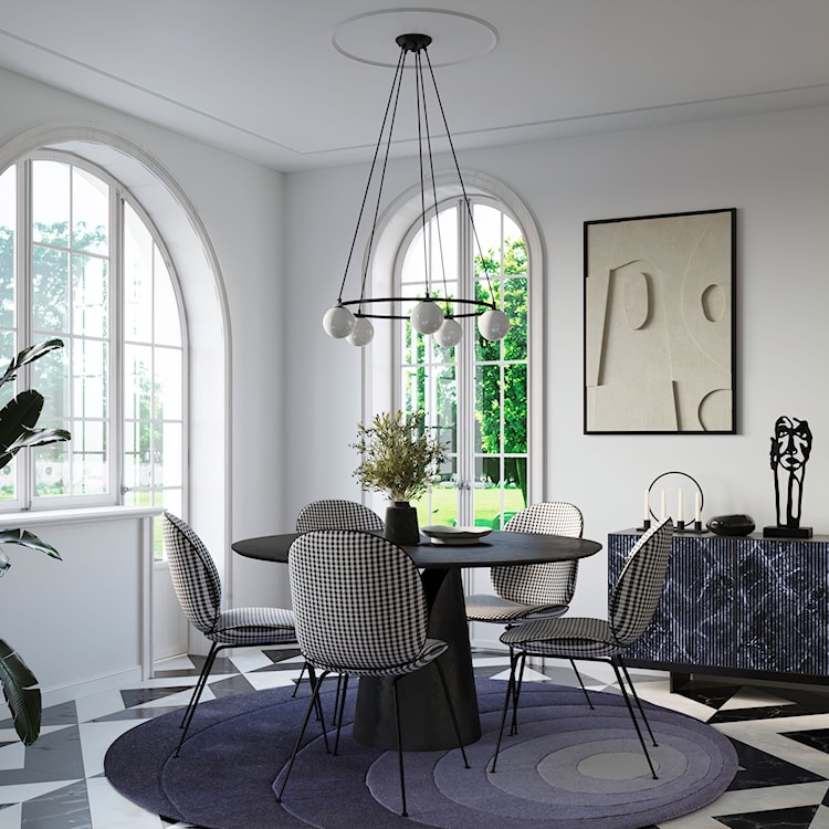 Lampa wisząca Crosians średnica 65 cm x3 czarna  - zdjęcie 4