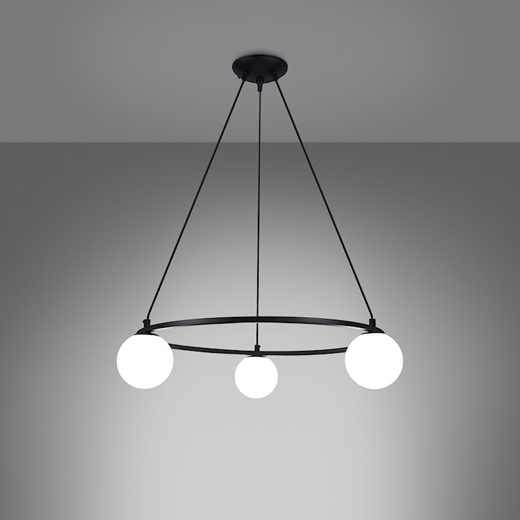 Lampa wisząca Crosians średnica 65 cm x3 czarna  - zdjęcie 7