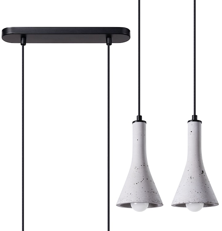 Lampa wisząca Obett średnica 12 cm x2 czarny/beton 