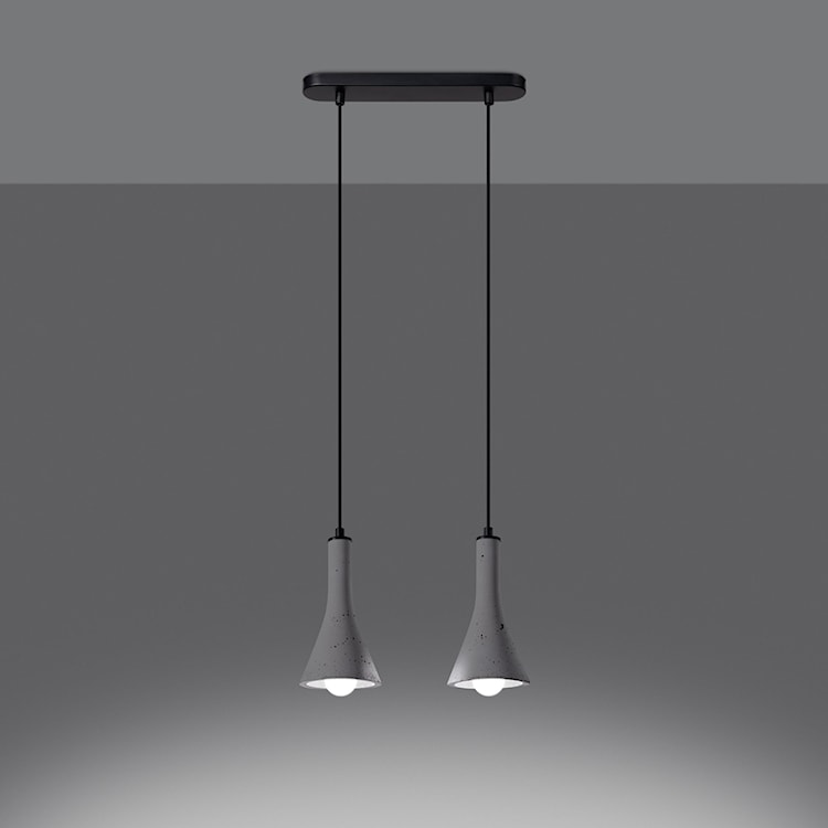 Lampa wisząca Obett średnica 12 cm x2 czarny/beton  - zdjęcie 3