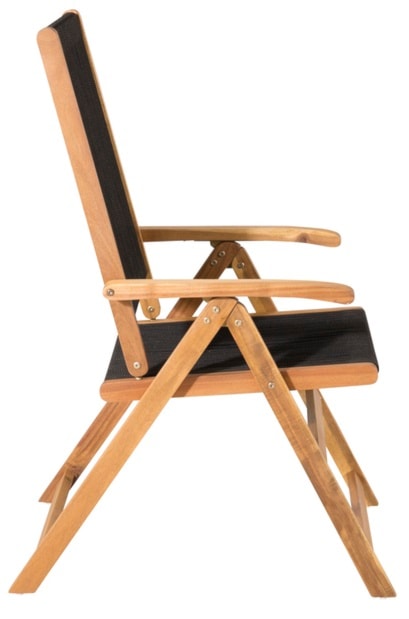 Krzesło ogrodowe Akaako drewno akacjowe brązowo-czarne  - zdjęcie 3
