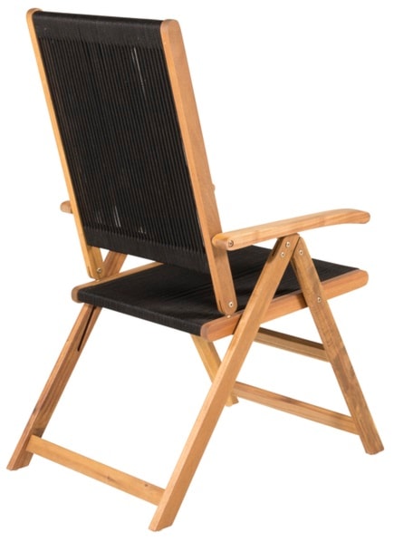 Krzesło ogrodowe Akaako drewno akacjowe brązowo-czarne  - zdjęcie 4