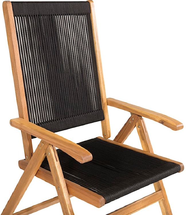 Krzesło ogrodowe Akaako drewno akacjowe brązowo-czarne  - zdjęcie 5
