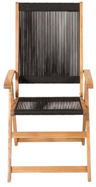 Krzesło ogrodowe Akaako drewno akacjowe brązowo-czarne  - zdjęcie 6