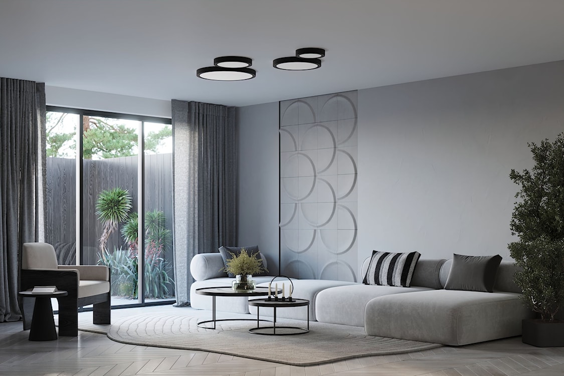 Plafon LED Sellinet średnica 30 cm czarny 3000K  - zdjęcie 4