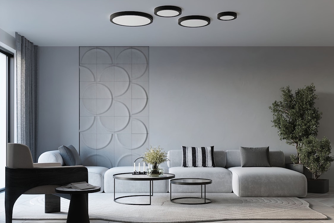 Plafon LED Sellinet średnica 40 cm czarny 3000K  - zdjęcie 4