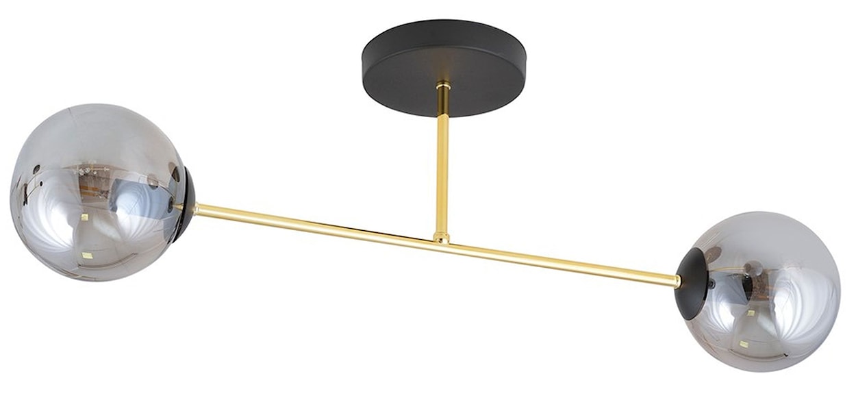 Lampa sufitowa Manngum czarno-złota z grafitowymi kloszami x2