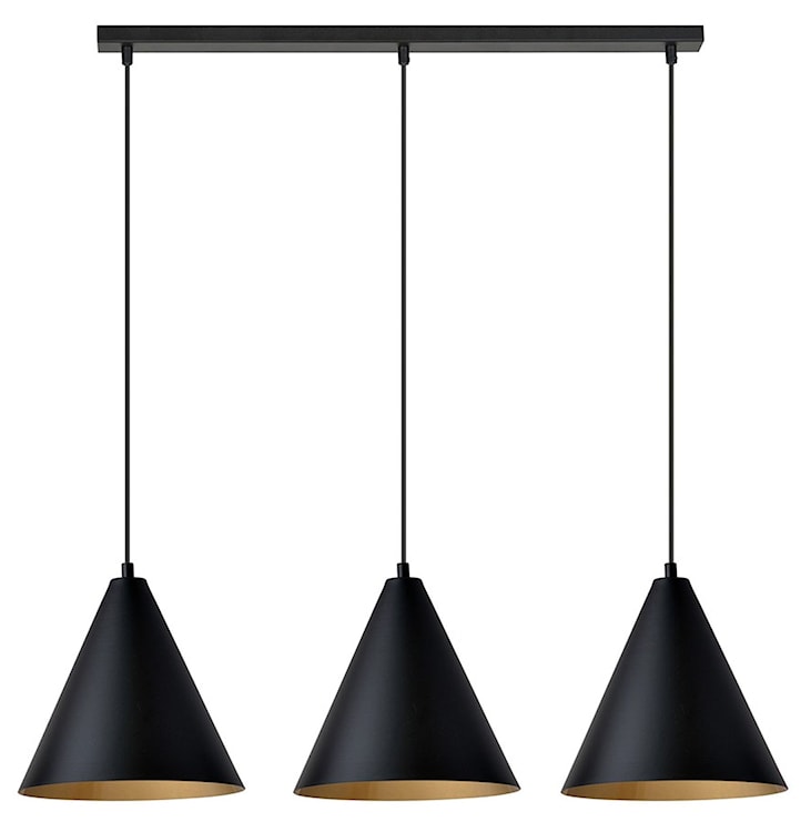 Lampa wisząca Rebel czarno-złota x3