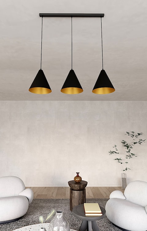 Lampa wisząca Rebel czarno-złota x3  - zdjęcie 2