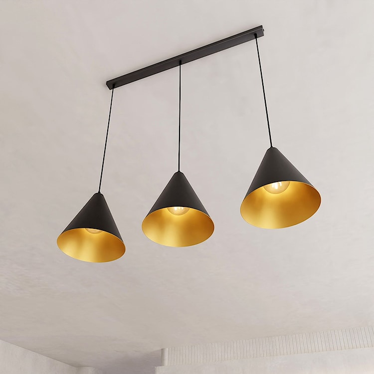 Lampa wisząca Rebel czarno-złota x3  - zdjęcie 3