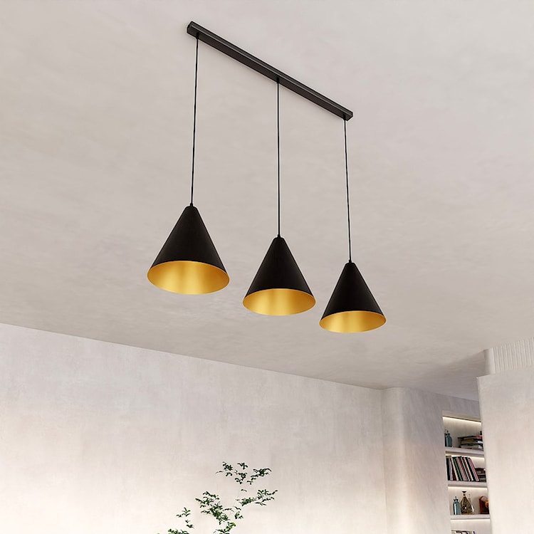 Lampa wisząca Rebel czarno-złota x3  - zdjęcie 5