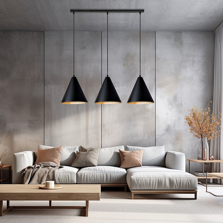 Lampa wisząca Rebel czarno-złota x3  - zdjęcie 6