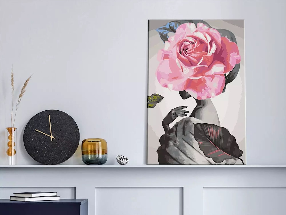 Obraz do malowania po numerach Róża i futro 60x40 cm  - zdjęcie 2